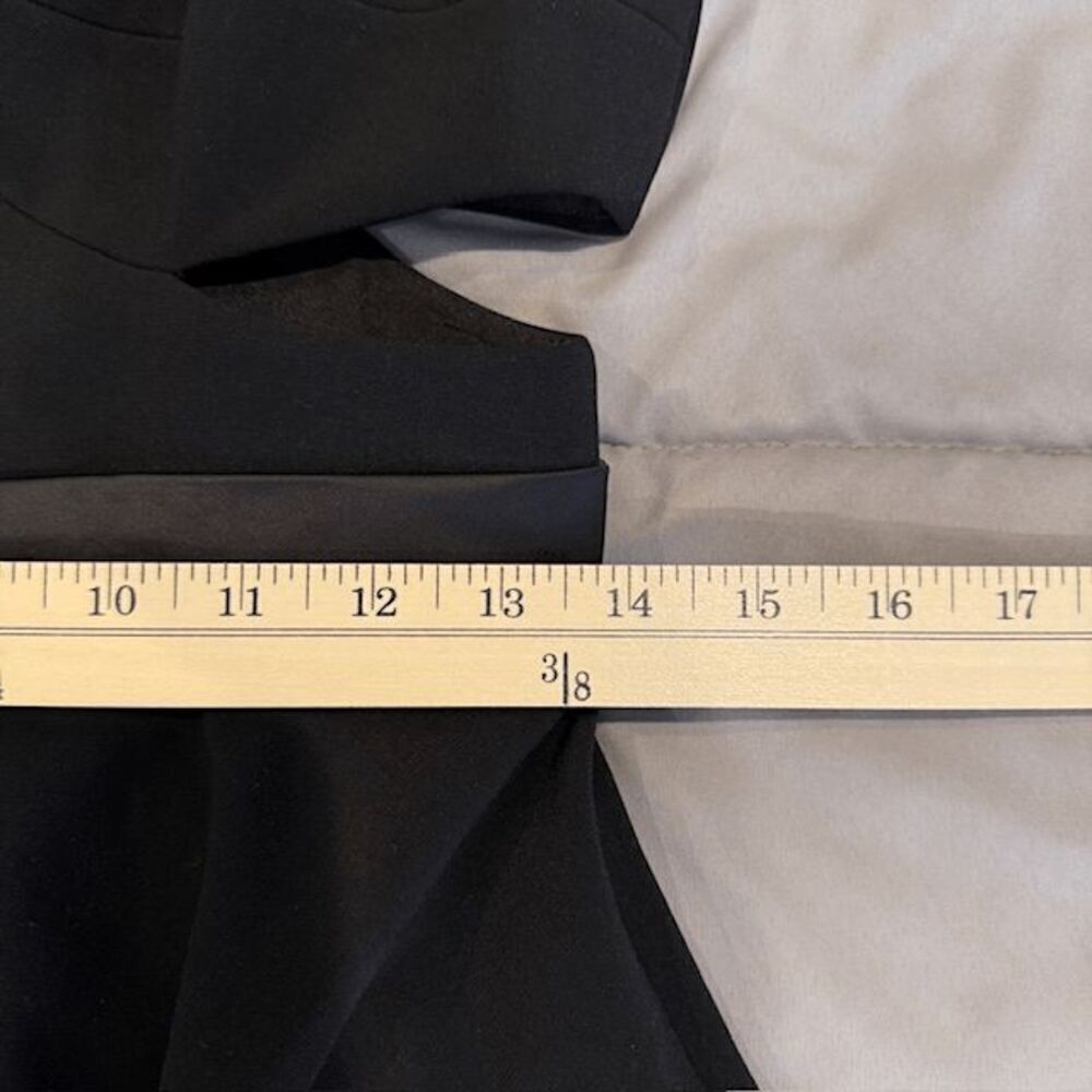 Halston Heritage Black Cut Out Cocktail Dress Sexy Asymmetric Hem Size 6 - Picture 12 of 15
